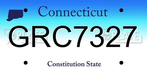 GRC7327 Connecticut License Plate