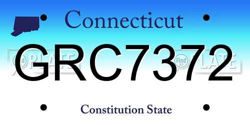 GRC7372 Connecticut License Plate