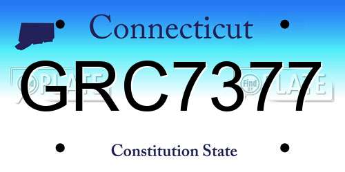 GRC7377 Connecticut License Plate