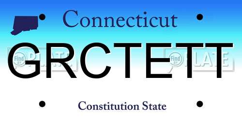 GRCTETT Connecticut License Plate