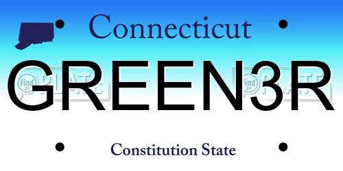 GREEN3R Connecticut License Plate