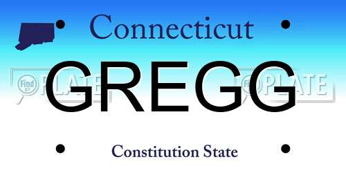 GREGG Connecticut License Plate