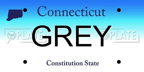 GREY Connecticut License Plate