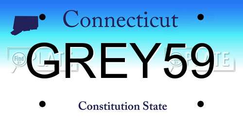 GREY59 Connecticut License Plate