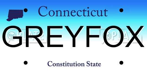 GREYFOX Connecticut License Plate