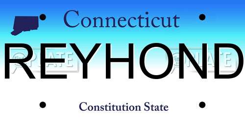 GREYHONDA Connecticut License Plate
