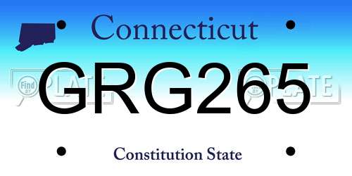 GRG265 Connecticut License Plate