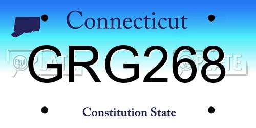 GRG268 Connecticut License Plate