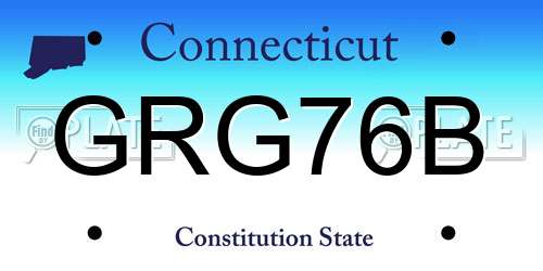 GRG76B Connecticut License Plate