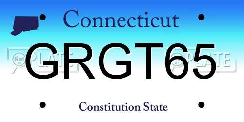GRGT65 Connecticut License Plate