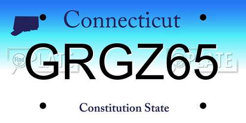 GRGZ65 Connecticut License Plate