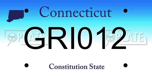 GRI012 Connecticut License Plate