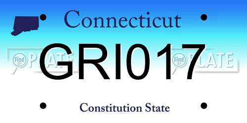 GRI017 Connecticut License Plate