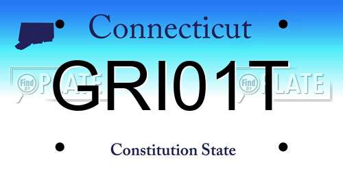 GRI01T Connecticut License Plate