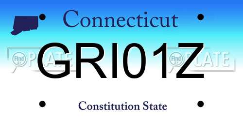 GRI01Z Connecticut License Plate