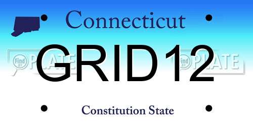 GRID12 Connecticut License Plate