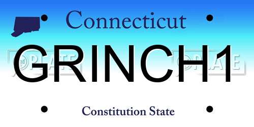 GRINCH1 Connecticut License Plate