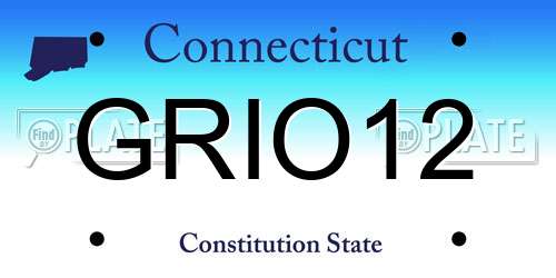 GRIO12 Connecticut License Plate