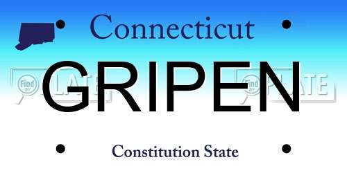 GRIPEN Connecticut License Plate