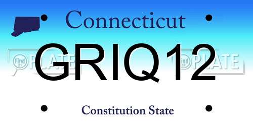 GRIQ12 Connecticut License Plate