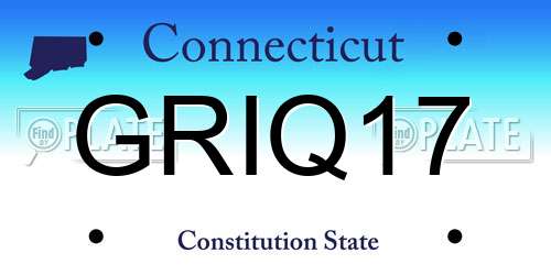 GRIQ17 Connecticut License Plate