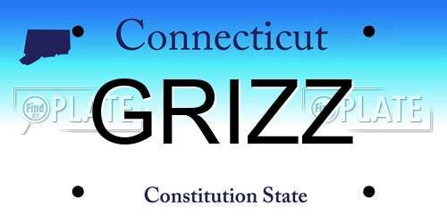 GRIZZ Connecticut License Plate