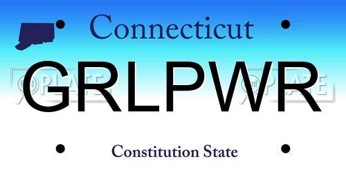 GRLPWR Connecticut License Plate