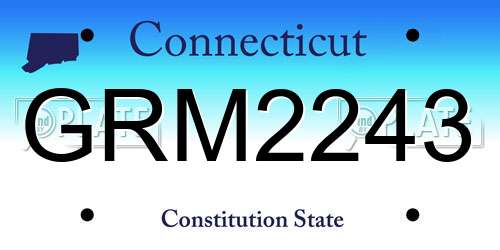 GRM2243 Connecticut License Plate