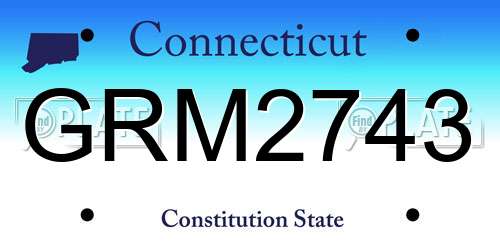 GRM2743 Connecticut License Plate