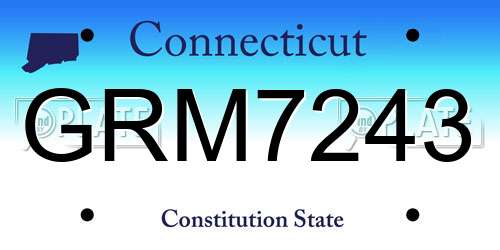 GRM7243 Connecticut License Plate