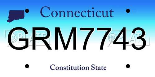 GRM7743 Connecticut License Plate