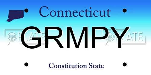GRMPY Connecticut License Plate