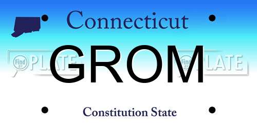 GROM Connecticut License Plate