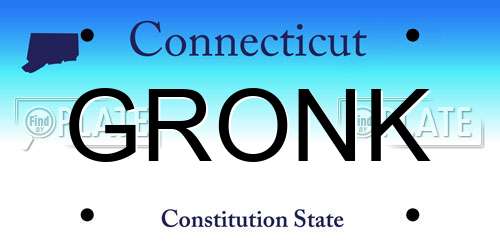 GRONK Connecticut License Plate