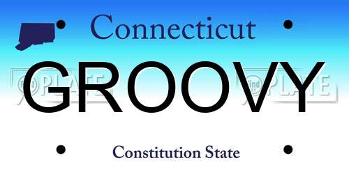 GROOVY Connecticut License Plate