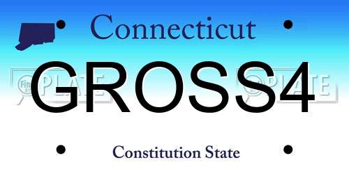GROSS4 Connecticut License Plate