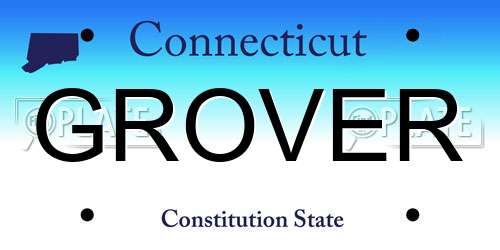 GROVER Connecticut License Plate
