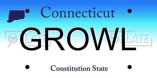 GROWL Connecticut License Plate