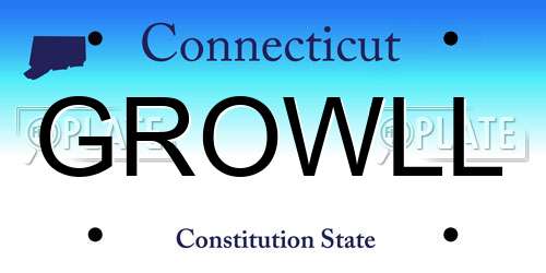 GROWLL Connecticut License Plate