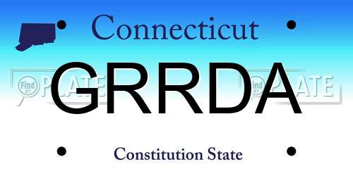 GRRDA Connecticut License Plate