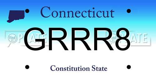 GRRR8 Connecticut License Plate