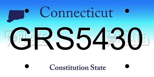 GRS5430 Connecticut License Plate
