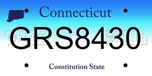 GRS8430 Connecticut License Plate