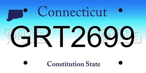 GRT2699 Connecticut License Plate