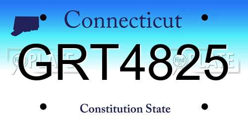 GRT4825 Connecticut License Plate