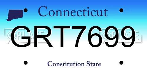 GRT7699 Connecticut License Plate