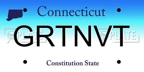 GRTNVT Connecticut License Plate