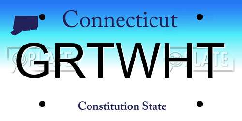 GRTWHT Connecticut License Plate