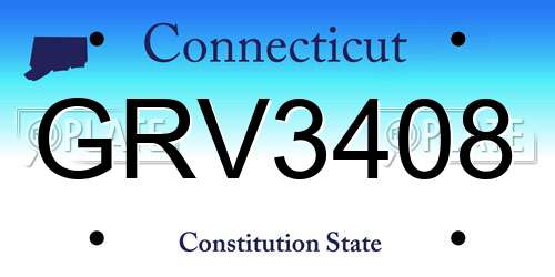 GRV3408 Connecticut License Plate