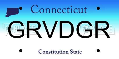 GRVDGR Connecticut License Plate